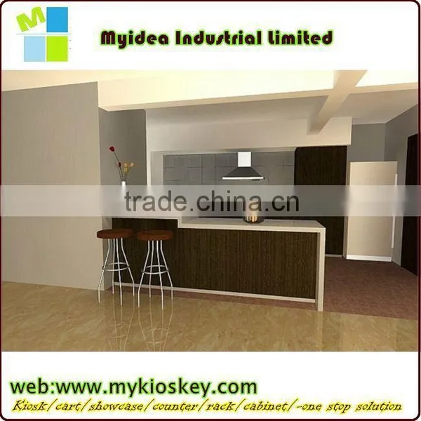 White Glass Modern Reception Counter Led Light Bar Counter photo-2