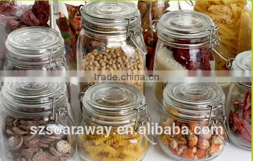 Cheap Wholesale Clear Elegant Glass Grains Container Food Storage Jar With Lid photo-2