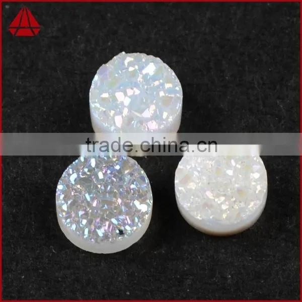 Cheap 10mm Round Purple Mauve Druzy Stones Cabochon Flat Back From Manufacture photo-6