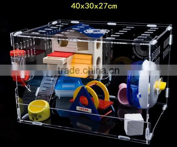 Fancy Acrylic Hamster Cage Cute Hamster House and Box Acrylic Pets Box and Carriers Quality Choice photo-3