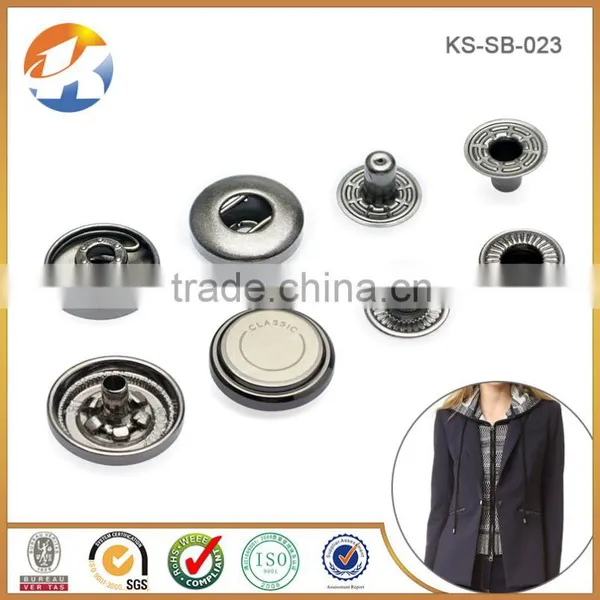 15mm Laser Logo Custom Metal Flat Top Snap Button photo-3