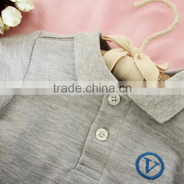 Polar Collar 100% Cotton Baby Grey Romper Knitted Baby Boy Bodysuit photo-2