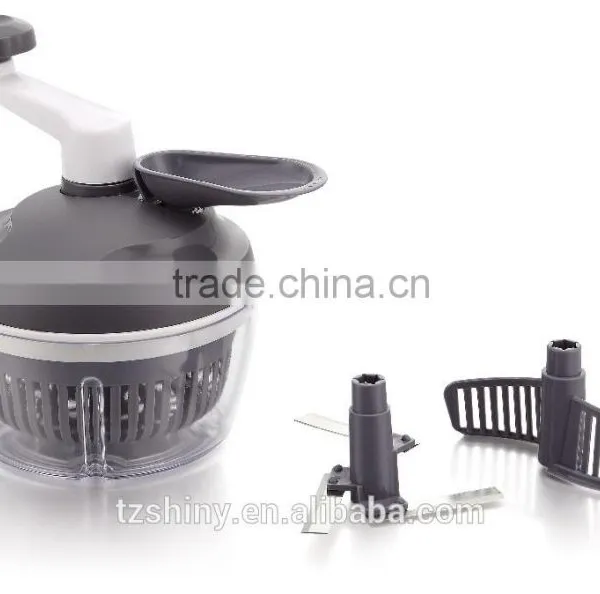 3 in 1 Promotional Plastic Salad Spinner with Cutter Plastic Food Processor and Chopper with Sauce Mixer