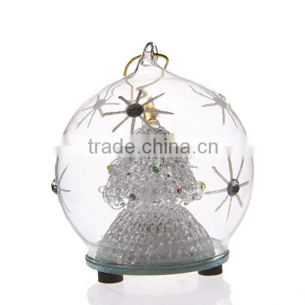 Wholesale Glass Ball With Christmas Tree Inside Lighted up photo-3