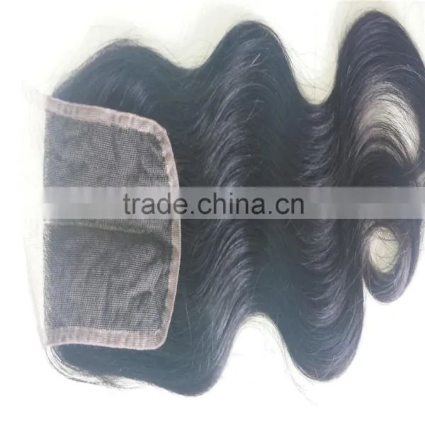 Express Hair Cheap Body Wave 100%peruvian Virgin Hair Middle Parting Lace Front Closure photo-3