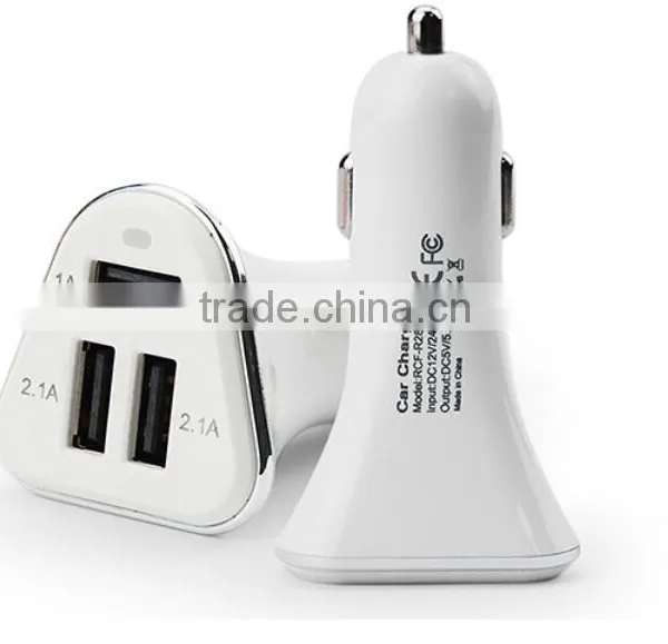 CE/ROHS/FCC No Limited Current 3 USB Car Charger