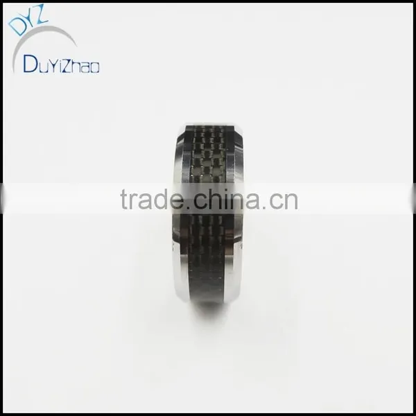 Carbon Fiber Inlaid White Tungsten Rings photo-2