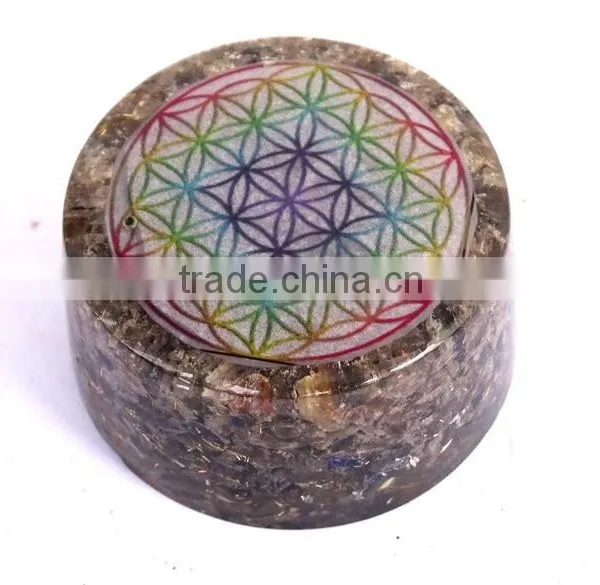 Blue Aventurine Chakra Flower Of Life Orgonite Energy Tower Buster photo-5