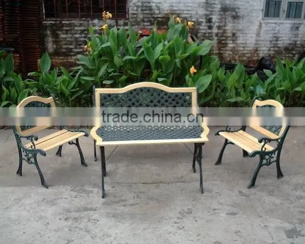 Patio Classic Wooden and Cast Iron Garden Bench photo-5