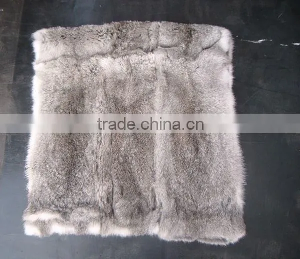 Natural White 100% Real Rabbit Fur Plate / Fur Blanket For Garments