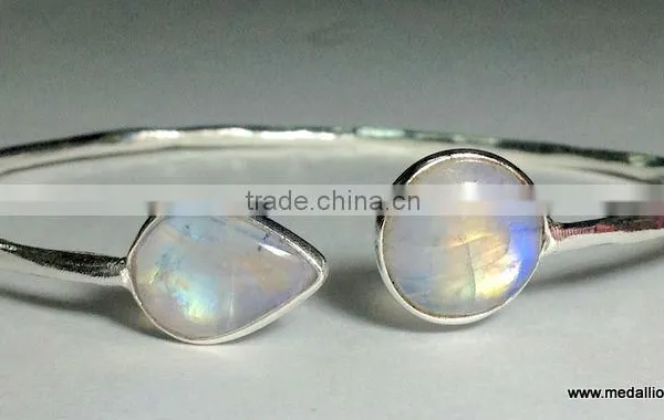 Lapis Lazulli Sterling Silver Bezel Setting Bangle, Bezel Sterling Silver Bangle, Lapis Lazulli Bezel Bangle photo-2