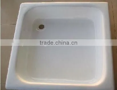 Square Enamel Cast Iron Shower Trays in Bathroom