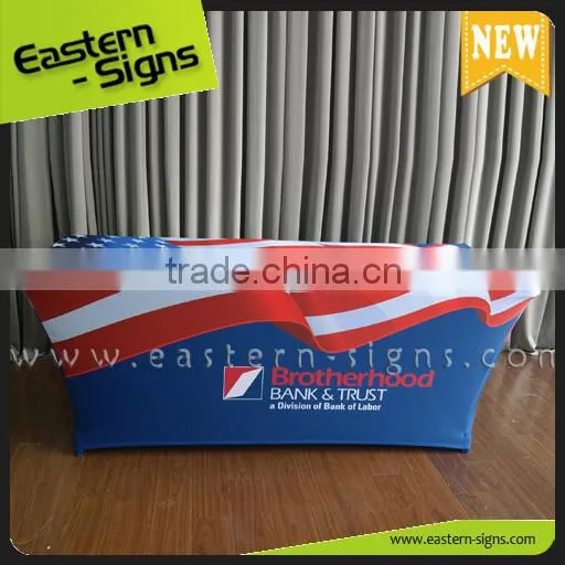 Trade Show Advertising Transfer Printing Polyester Wrinkle And Stain Resistant Table Cloth photo-4