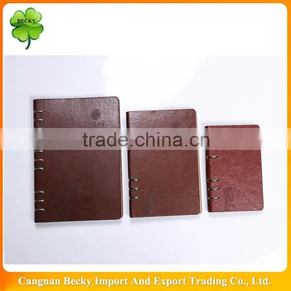 Various Colors Hard Leather Ring-binder Refillable Notebook in Different Sizes