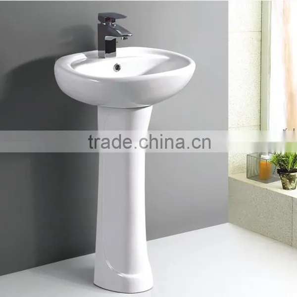 Ceramic Pedestal Basin /sink With Bright Surface photo-3