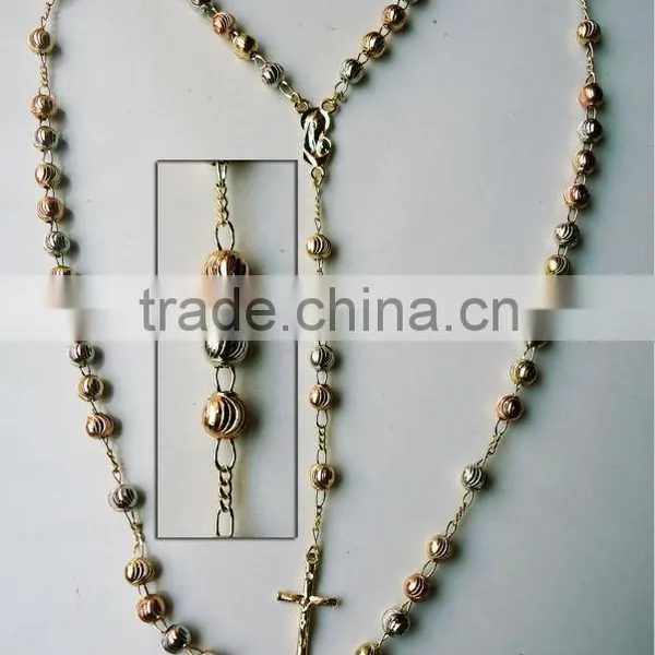 Gold Plated Ladies Rosary Necklace