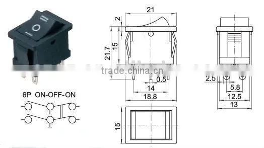 High Quality Temperature Double Push Button Rocker Switch for Electrical Products With Certificate 3 Position Switch photo-5
