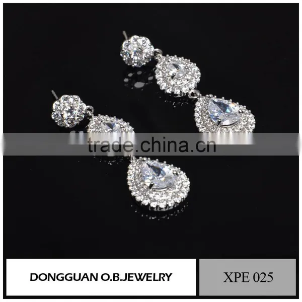 Square Diamond Earring /hot Selling Earring /925 Silver Earring photo-4