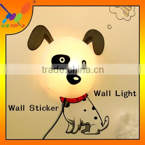 New Design Lovely Cartoon Animal Wall Sticker Lamp Hot Sell DIY Style Creative Indoor Spotted Dogs Style Wall Paper Light