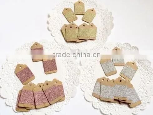 Wedding Party Card Bronze Gold Pink Glitter Label Gift Price Mini Hang Tag photo-4