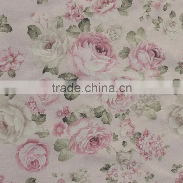 High Quality Cationic 100% Polyester Linen Look Linen Printed Pongee Fabric Wholesale for Textile