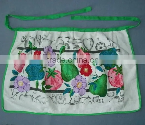 Plain Green Terry Cottonwith Pigment Printing Waist Apron photo-2