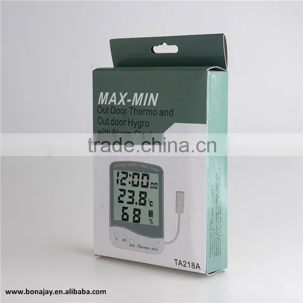 Digital Out/In Digital Hygro Thermometer With Alarm Clock photo-6