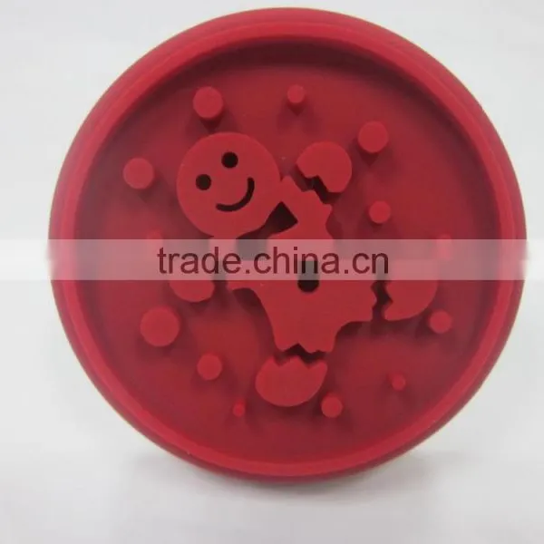 Factory Manufactured Wooden Handle Snowman Silicone Cookie Stamp photo-2