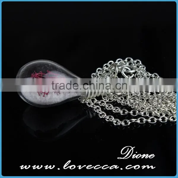 Europe Style Women Fashion Accessory DIY Dried Flower Glass Pendant Necklace photo-5