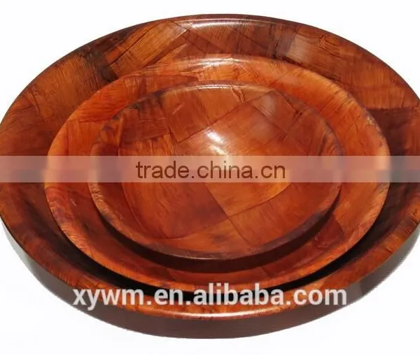 TUV Certification HOT Cheap Mahogany Solid Wooden Woven Nut Bowl Set photo-5
