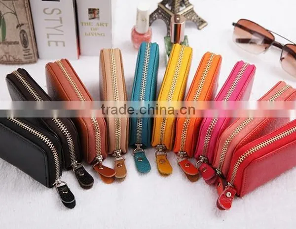 Womens Leather Key Chain Credit Card Holder Cash Wallet photo-3