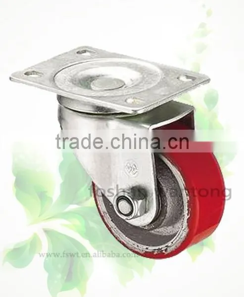 All Size Cast Iron Pu Wheel 75mm Furniture Hardware Caster Wheel photo-2