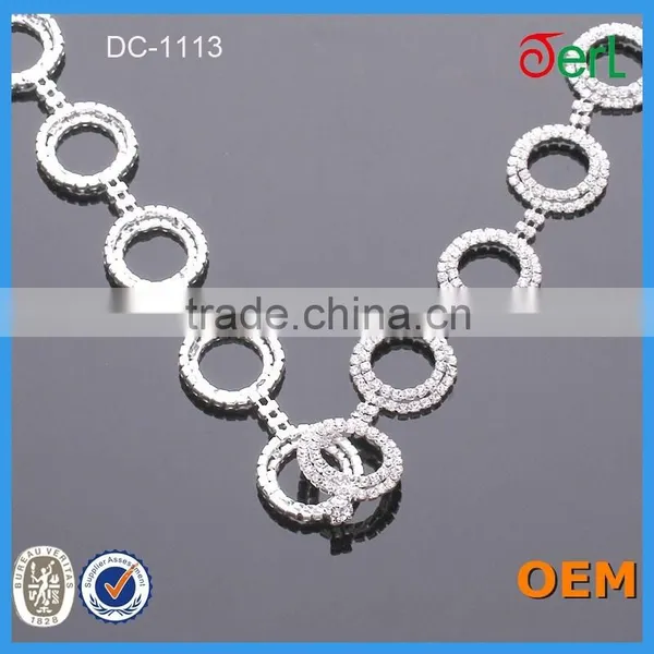 Factory Direct Fashion Design Ring-shaped Crystal Rhinestone Chain for Garment Decoration in Bulk photo-2