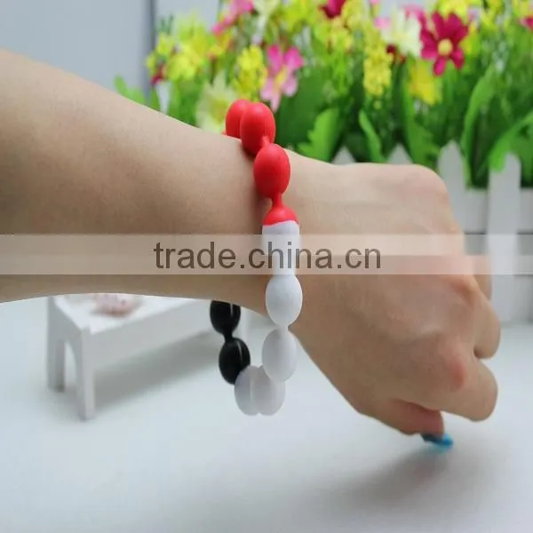Cheap and Fashion Candy Ball Shape Silicone Bead Bracelet