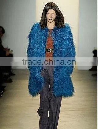 2015 New Arrival Dyed Color Lamb Fur Coat for Women LC14 photo-2