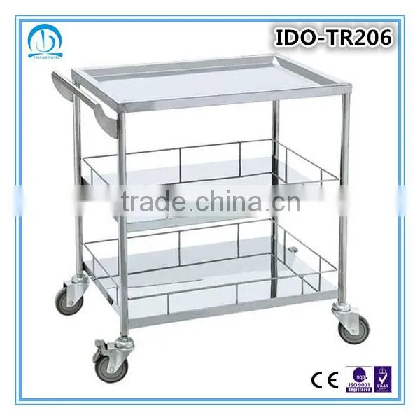 Hospital 3-tier Stainless Steel Hospital Trolley