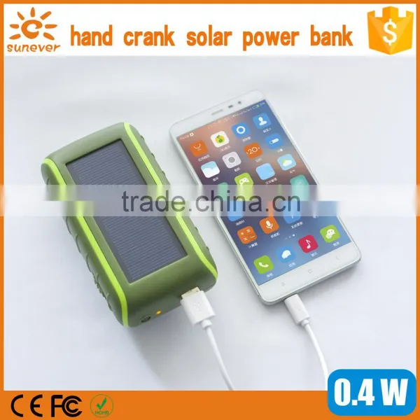 Environmental Friendly Solar Energy+electric Charge+ Hand Power Solar Charger Mobile Power Bank photo-3