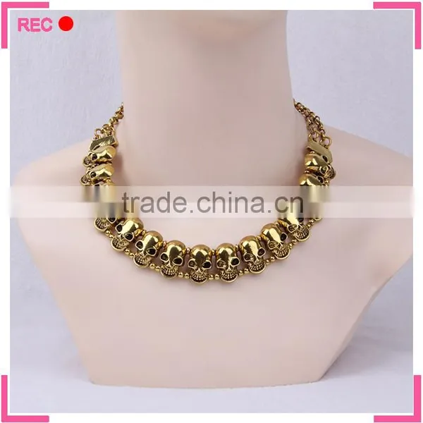 Cheap Bead Necklaces Skull Shaped, for Halloween Imitate Silver Plated Necklace photo-4