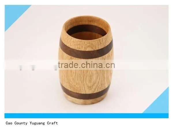 Small Pine Wooden Barrel for Packing Glass Candle Holder photo-3