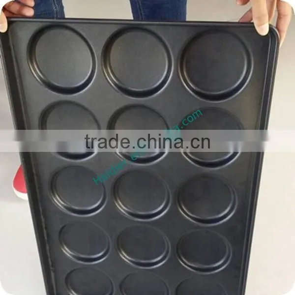 High Quality 15 Grooves Aluminum Alloy Hamburger Teflon Coated Baking Tray Round Brea Baking Tray photo-6