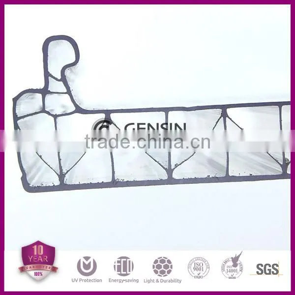 U-lock System Polycarbonate Sheet Hollow W-structure UV Resistance Coating Leaking Proof Easy Installation For Greenhouse 8-16mm photo-2