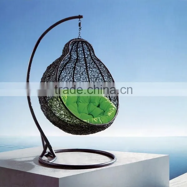 Synthetic Outdoor PE Rattan Round Wicker Swing Chair Furniture photo-2