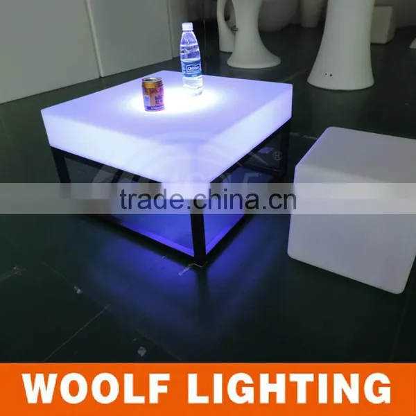 Super Modern Design Hotel Leisure Time LED Colourful Glorious Square Coffee Table Tea Table photo-4
