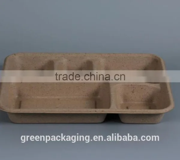 Compostable Wheat Straw Biodegradable Lunch Boxes Brown Color photo-3