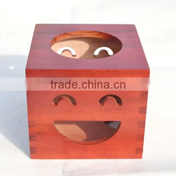 Customize Exquisite Openwork Carving Wooden Napkin Box, Desk Square Tissue Box photo-2