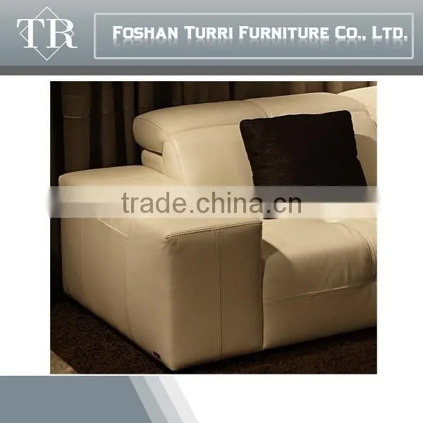 Luxurious White Color L Shape Genuine Leather Sofa photo-5