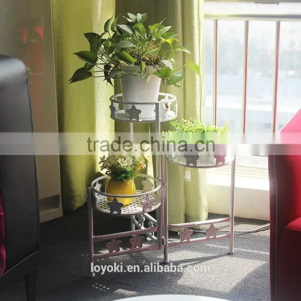 3-Tier Iron Home Decorative Flower Pot Folding Metal Plant Pot photo-2