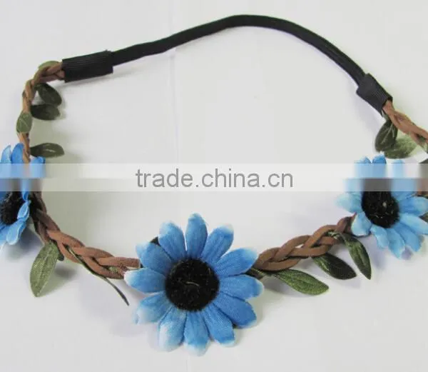 Chrysanthemum Garland Head Wreath/fabric Flower/leaf Wreath photo-2