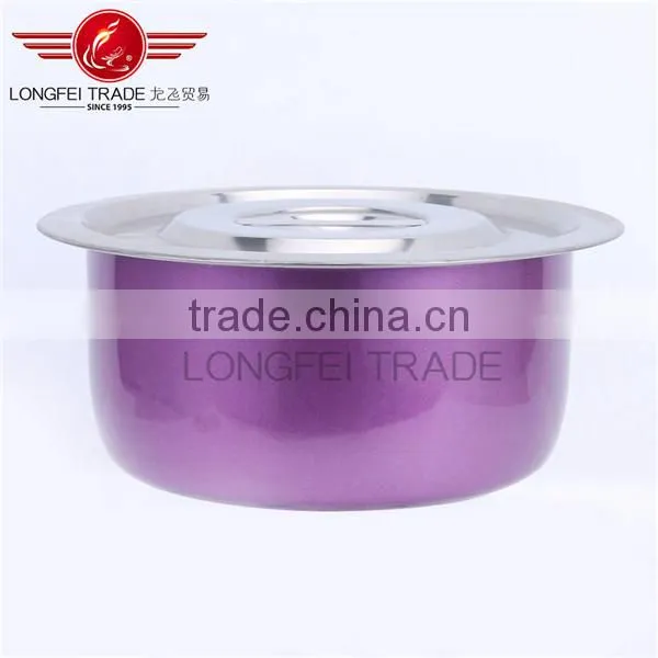16-22cm Colorful Stainless Steel Cooking Pot / Kitchen Cookware Set photo-2