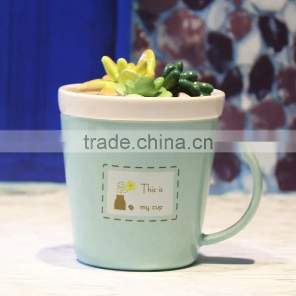 Ceramic Cactus Lid Coffee Mug photo-2